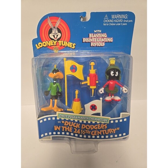Looney tunes  "Duck Dodgers in the 24 1/2th Century" Daffy/Martian Figure Set - Picture 1 of 7